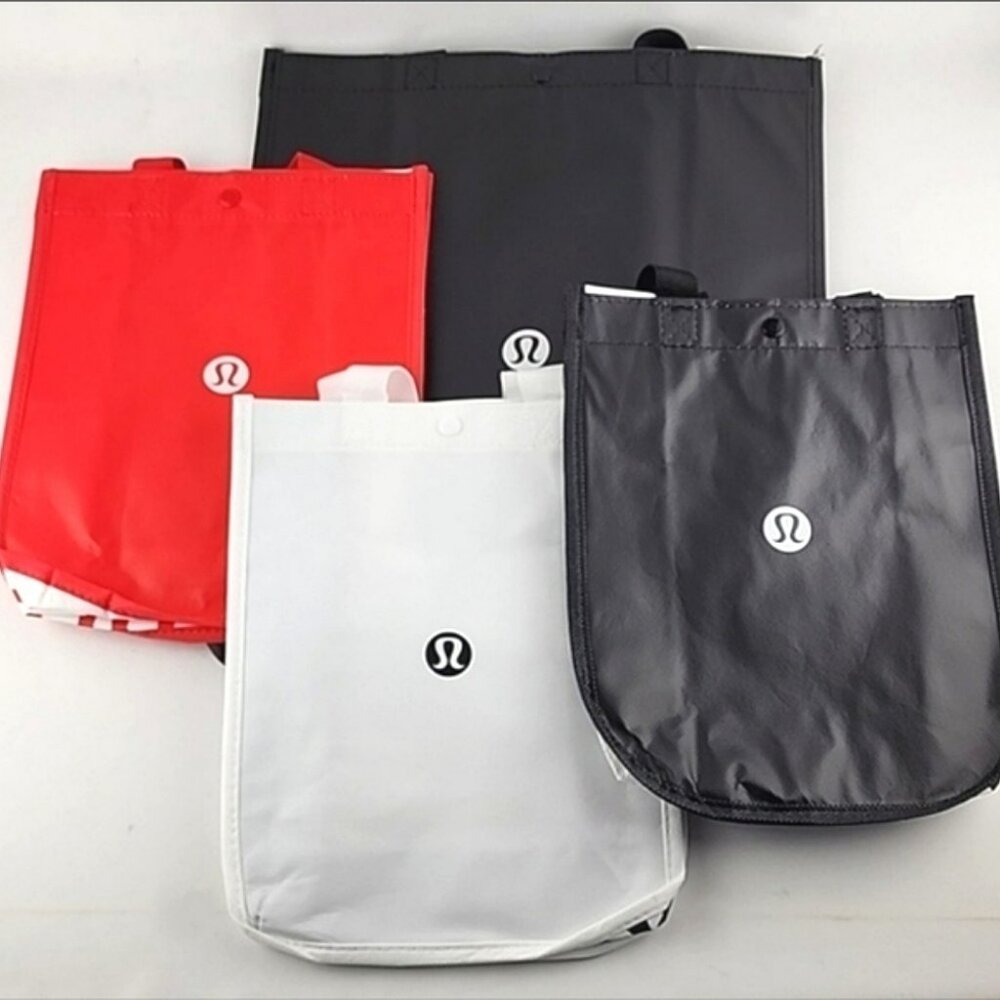 Lululemon 4 Carryall Totes 1 Black Large & 3 Small Totes Red Black White